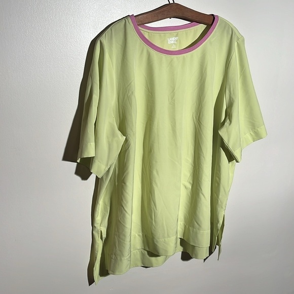 Lands End Neon Yellow Athletic Shirt - Picture 2 of 9